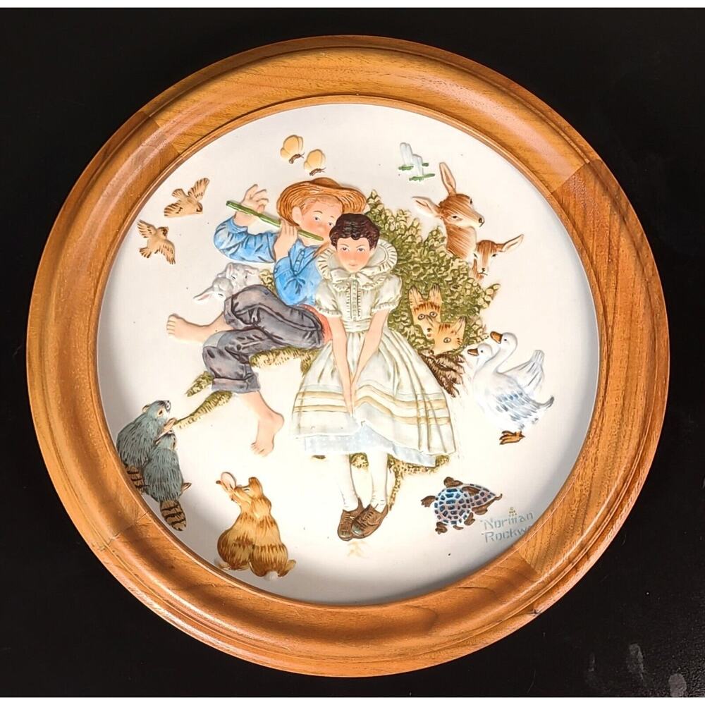 Norman Rockwell 1955 Series Spring-Sweet Song So Young Framed Collectible Plate